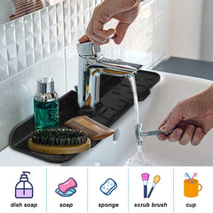 Kitchen Self-Draining Silicone Sink Splash Guard